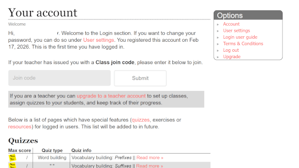 Login section