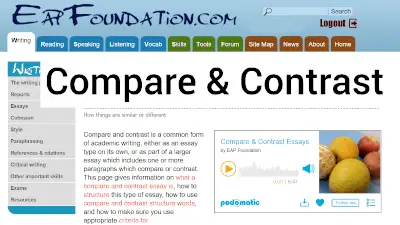 compare and contrast paragraph template